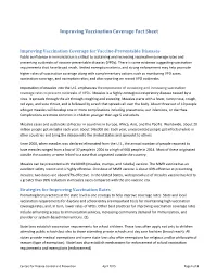 Improving Vaccination Coverage Fact Sheet