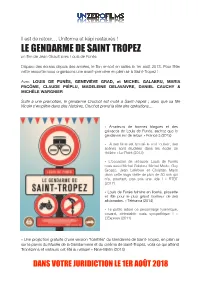 LE GENDARME DE SAINT TROPEZ Un ﬁlm De Jean Girault Avec Louis De Funès