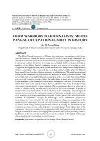 Meitei Pangal Occupational Shift in History