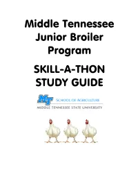 Middle Tennessee Junior Broiler Program SKILL-A-THON STUDY GUIDE SKILL-A-THON TOPICS