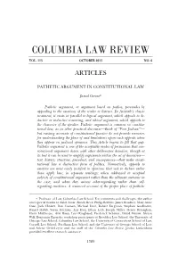 Pathetic Argument in Constitutional Law