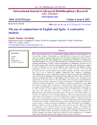 The Use of Conjunctions in English and Igala: a Contrastive Analysis