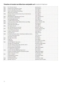 Timeline of Modern Architecture and Public Art Included in This Book
