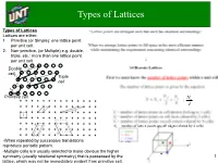 Types of Lattices