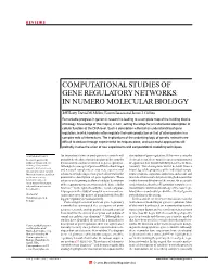 Computational Studies of Gene Regulatory Networks: in Numero Molecular Biology