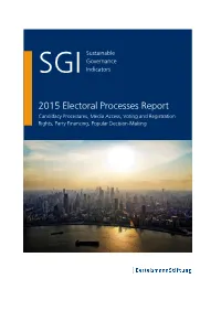 Electoral Processes Report | SGI Sustainable Governance Indicators