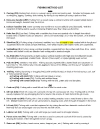 Fishing Methods List