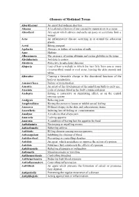 Glossary of Medicinal Terms