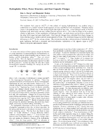 Hydrophobic Effect, Water Structure, and Heat Capacity Changes