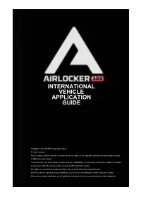 International Vehicle Application Guide