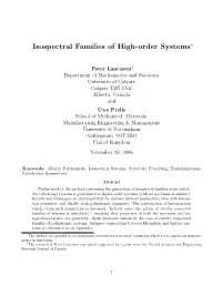 Isospectral Families of High-Order Systems∗