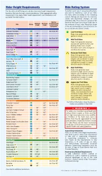 Ride Rating System Rider Height Requirements