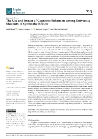 The Use and Impact of Cognitive Enhancers Among University Students: a Systematic Review