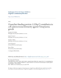 Contributes to Cell-Autonomous Immunity Against Toxoplasma Gondii Elizabeth M