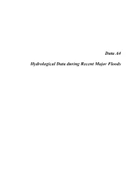 Data A4 Hydrological Data During Recent Major Floods