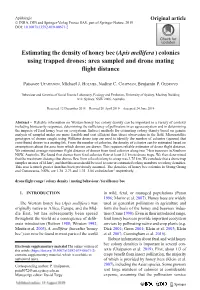 Estimating the Density of Honey Bee (Apis Mellifera) Colonies Using