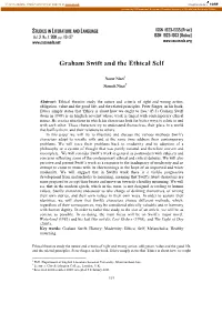 Graham Swift and the Ethical Self