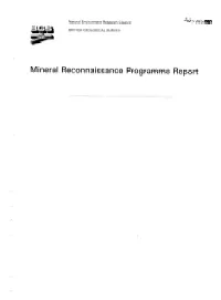 Mineral Reconnaissance Programme Report