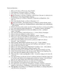 Ramayana Questions