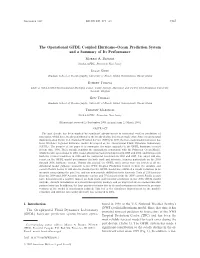 The Operational GFDL Coupled Hurricane–Ocean Prediction System and a Summary of Its Performance