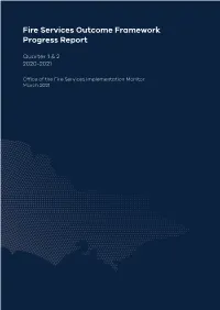 2020-2021 Fire Services Outcome Framework Progress Report