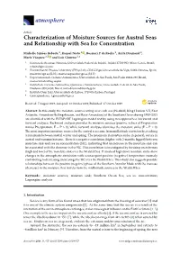 Characterization of Moisture Sources for Austral Seas and Relationship with Sea Ice Concentration