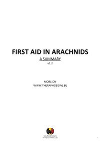FIRST AID in ARACHNIDS a SUMMARY V1.2