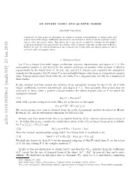 ON BINARY CUBIC and QUARTIC FORMS 3 Group 2 2 Unless the Invariants I(F ), J(F ) Vanishes