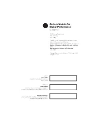 System Models for Digital Performance by Reed Kram