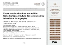 Upper Mantle Structure Around the Trans-European Suture Zone