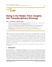 Being in the Hidden Third: Insights Into Transdisciplinary Ontology 142