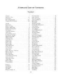 Complete List of Contents