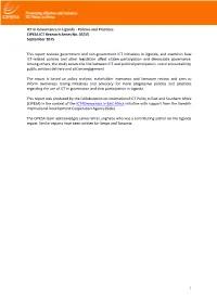 ICT in Governance in Uganda - Policies and Practices CIPESA ICT Research Series No