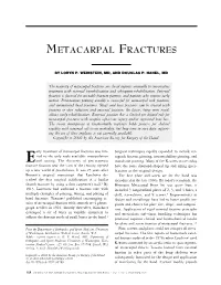 Metacarpal Fractures