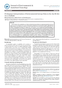 Preliminary Interpretation of Environmental Isotope Data in The