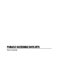 PUBLICLY ACCESSIBLE DATA SETS Kern County