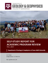 Self-Study Report for Academic Program Review Fall 2017
