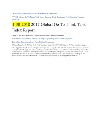 1-30-2018 2017 Global Go to Think Tank Index Report