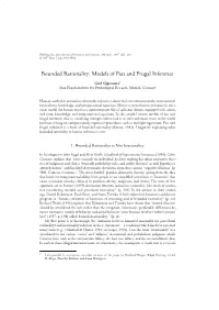 Bounded Rationality: Models of Fast and Frugal Inference