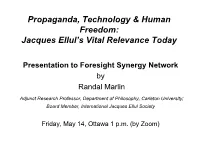 Ellul Lecture FSN May 14, 2021