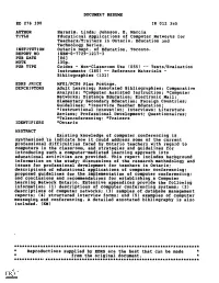 Johnson, E. Marcia Fducaticaal Applications of Computer Networks for Teachers/Trainers In