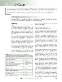 Point of Care the “Point of Care” Section Answers Everyday Clinical Questions by Providing Practical Information That Aims to Be Useful at the Point of Patient Care
