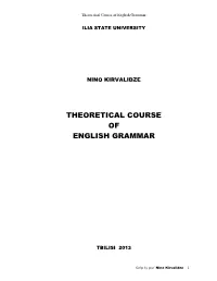 Theoretical Course of English Grammar