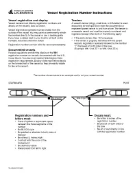 Vessel Registration Number Instructions