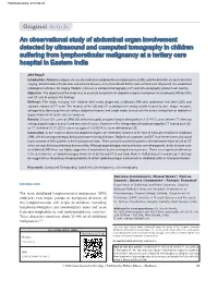 An Observational Study of Abdominal Organ Involvement Detected By
