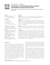 Classification and Distribution Patterns of Plant Communities on Socotra