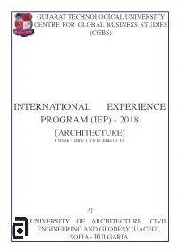 (IEP) - 2018 (ARCHITECTURE) I Week - June 1’18 to June10’18