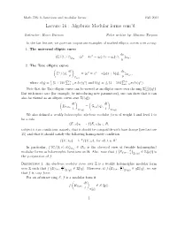 Lecture 16 : Algebraic Modular Forms Cont'd