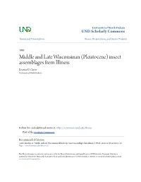 Pleistocene) Insect Assemblages from Illinois Kristine D