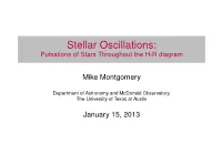 Stellar Pulsations
